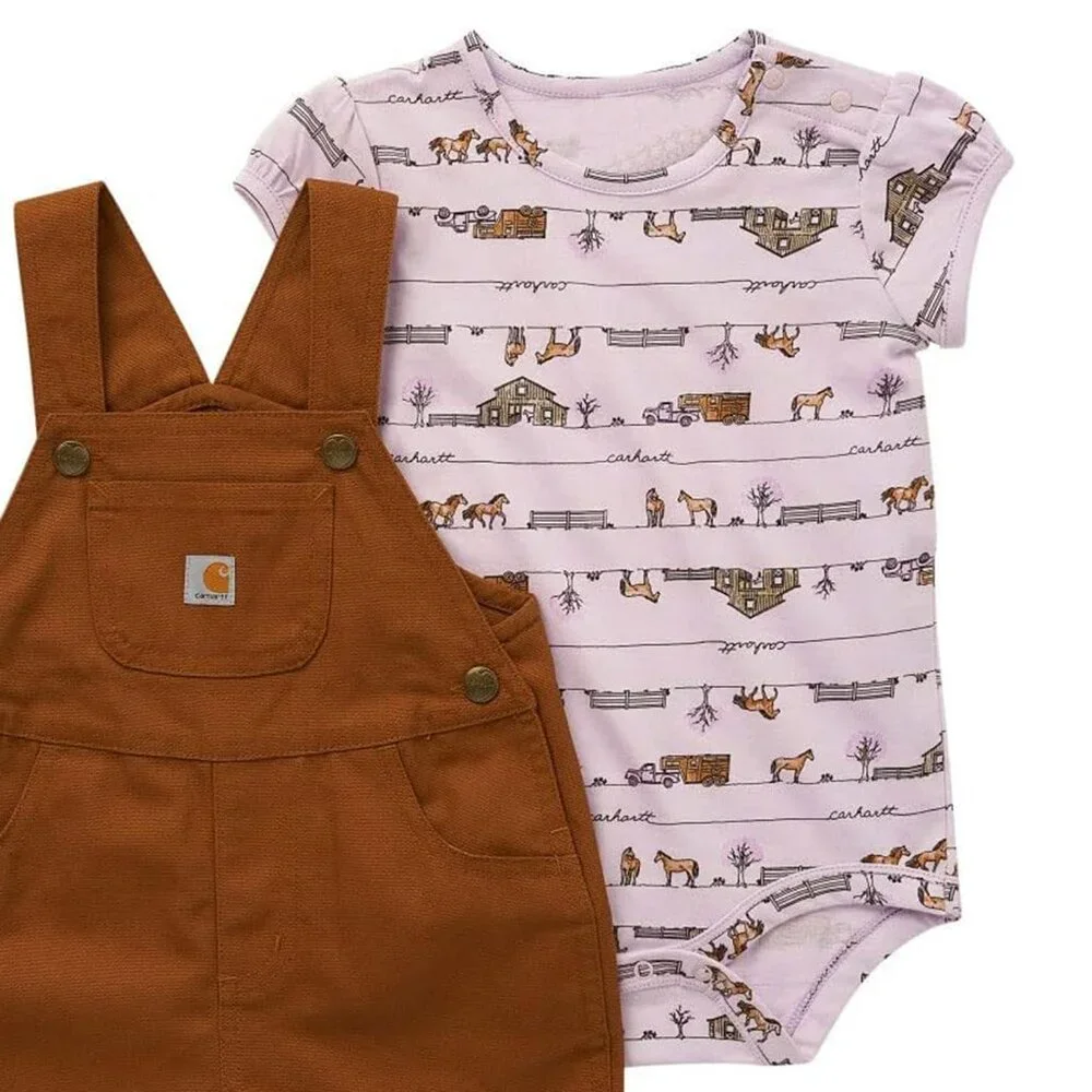 Carhartt lavender mini farm onesie 9m